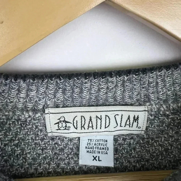 Vintage Golf Sweatshirt with Iconic Embroidered Motifs Grand Slam 90s - Picture 6 of 7